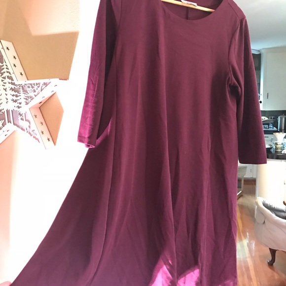 Loft classy 3/4 sleeve length maroon dress. - Picture 2 of 4